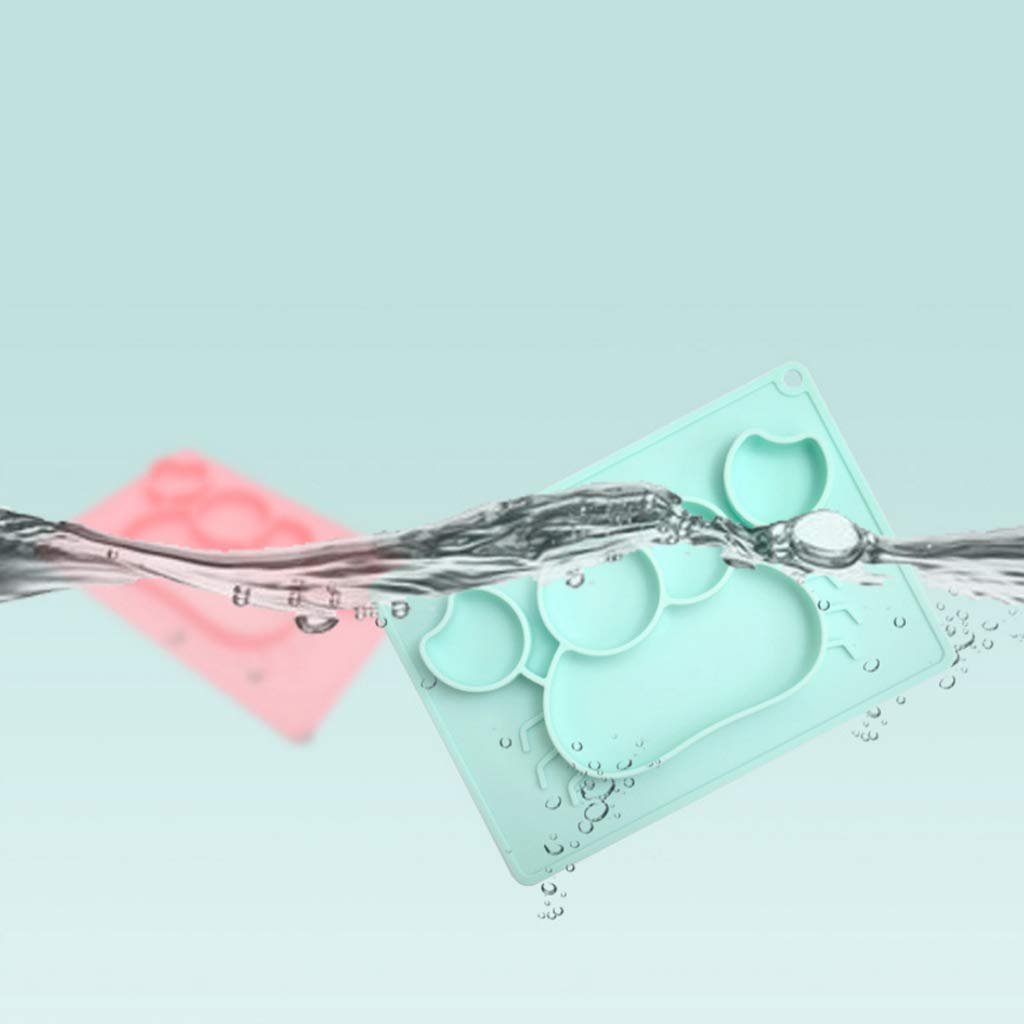 Plateau Enfant Repas Assiette Compartiment Manyo Assiette A Ventouse Pour Bebe Ventouse En Silicone Rectangulaire Crabe De Dessin Anime Rose Assiettes Et Bols Vaisselle