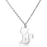 VIMIEW Dainty Animal Pet Lizard Whale Horse Cat Guinea Pig Lovely Charm Stainless Steel Chain Necklace Jewelry Gift for Daughter Son Sister Bestfriend.
