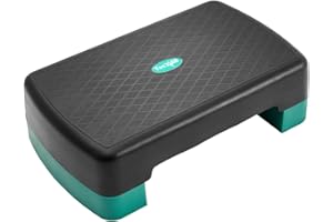 Yes4All 18.9" Aerobic Exercise Step Platform with 2 Risers, Adjustable Height Workout Stepper 3" 5.1" for Home Gym