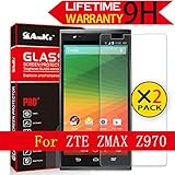 ZTE Z MAX Glass Screen Protector, (Z MAX Z970)[2Pack] AnoKe(0.3mm 9H 2.5D) Best Tempered Glass Screen Protector Film Shield Guard For ZTE ZMAX 5.7 Z970 Glass 2Pack