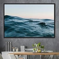 Framed Canvas Wall Art Coastal Freedom Aerial Beach Beach Coastal Cool Minimalism Multicolor Photography Relax/Calm - 16x24 inches