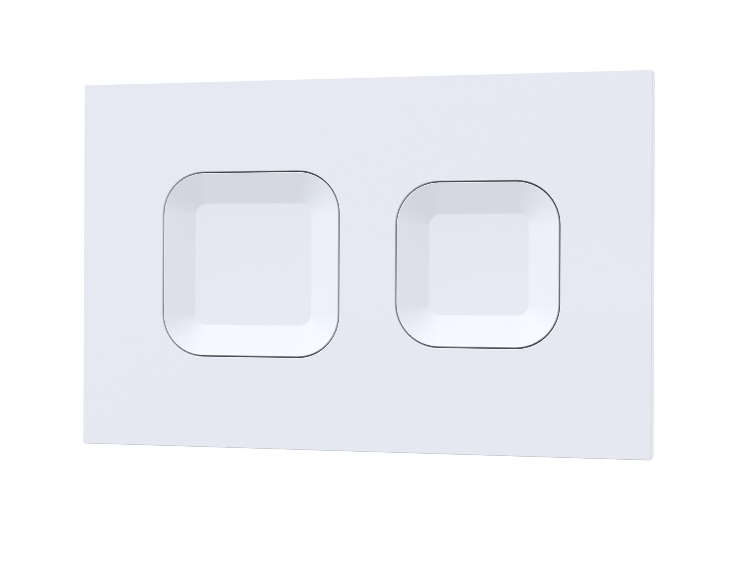 nuie XTY009PS1 Bathroom Accessories Modern Dual Flush Plate with Square Buttons, 267 x 170 x 11mm, Matt White