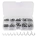 Goture Fishing Hooks 500pcs Small Size Freshwater Fishhook Jig Circle Fishing Hooks Soft Bait Texas Rig Set 50Pcs in a box for Saltwater
