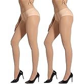 ARMOROSE 2 Pairs Indestructible Tights for Women,Rip Resistant Pantyhose, 40D Semi Sheer Control Top High Waist Tights