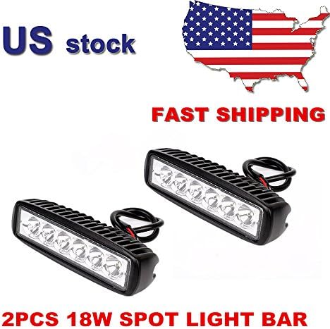 Led light bar Primeprolight 6inch 2Pcs 18W LED Spot Light Work Light Led light bar Fog Lights Bar Driving led Lights Jeep Cabin Boat Ship SUV Truck Car ATV IP67