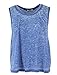 Ola Mari Burnout Melange Sleeveless Drop Arm Hole Muscle Tank Top