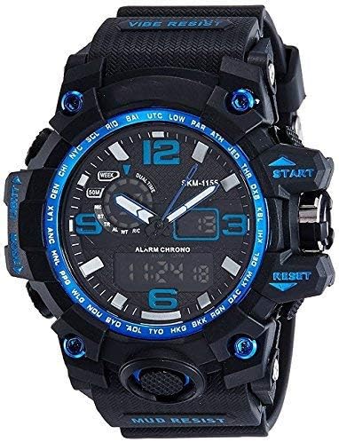 STYLEFLIXAnalog - Digital Multifunctional Stainless Steel Dual Time Dial Army Watches, Sport Watches for Boys and Mens