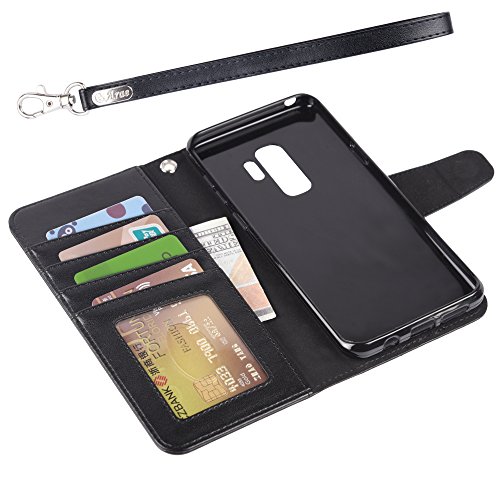 image for Galaxy S9 plus Case, Arae [Kickstand Feature] PU leather wallet case w