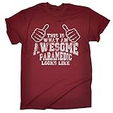 123t Slogans Men's THIS IS WHAT AN AWESOME PARAMEDIC LOOKS LIKE LOOSE FIT T-SHIRT