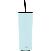 Simple Modern Insulated Tumbler with Lid and Straw | Iced Coffee Cup Reusable Stainless Steel Water Bottle Travel Mug | Gifts for Women Men Her Him | Classic Collection | 24oz | Seaside