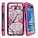 MINITURTLE Compatible with Samsung Galaxy J3 Case, Express Prime Case, Amp Prime Holster Case [MAX Defense] Pink and Black Hybrid Case w/Slim Built in Stand and Clip Pink Hunters Camo
