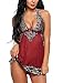 Avidlove Women V-Neck Lingerie Lace Babydoll Mesh Chemise Nightwear Outfits Dark Red XXL