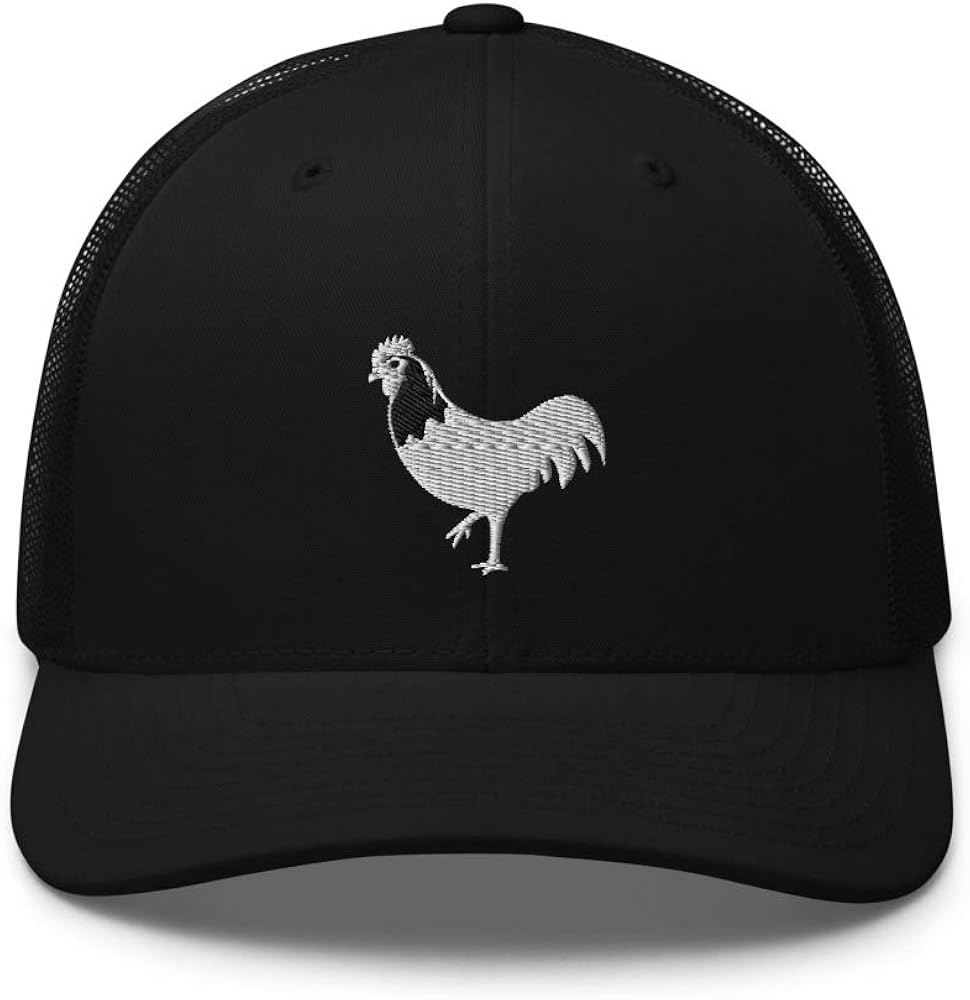 Rooster Embroidered Trucker Cap, Rooster Hat, Rooster Gifts, Rooster