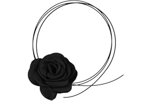 Flower Choker Necklace Black Velvet Flower Choker Rose Choker for Women Girls Bride Wedding Party