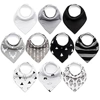 10-Pack Baby Bibs Upsimples Baby Bandana Drool Bibs for Drooling and Teething, 100% Organic Cotton and Super Absorbent Bibs for Baby Boys, Baby Shower Gift Set