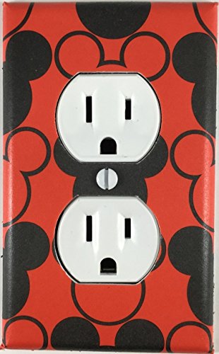 Mickey Mouse Red Black Decorative Outlet Plate Cover