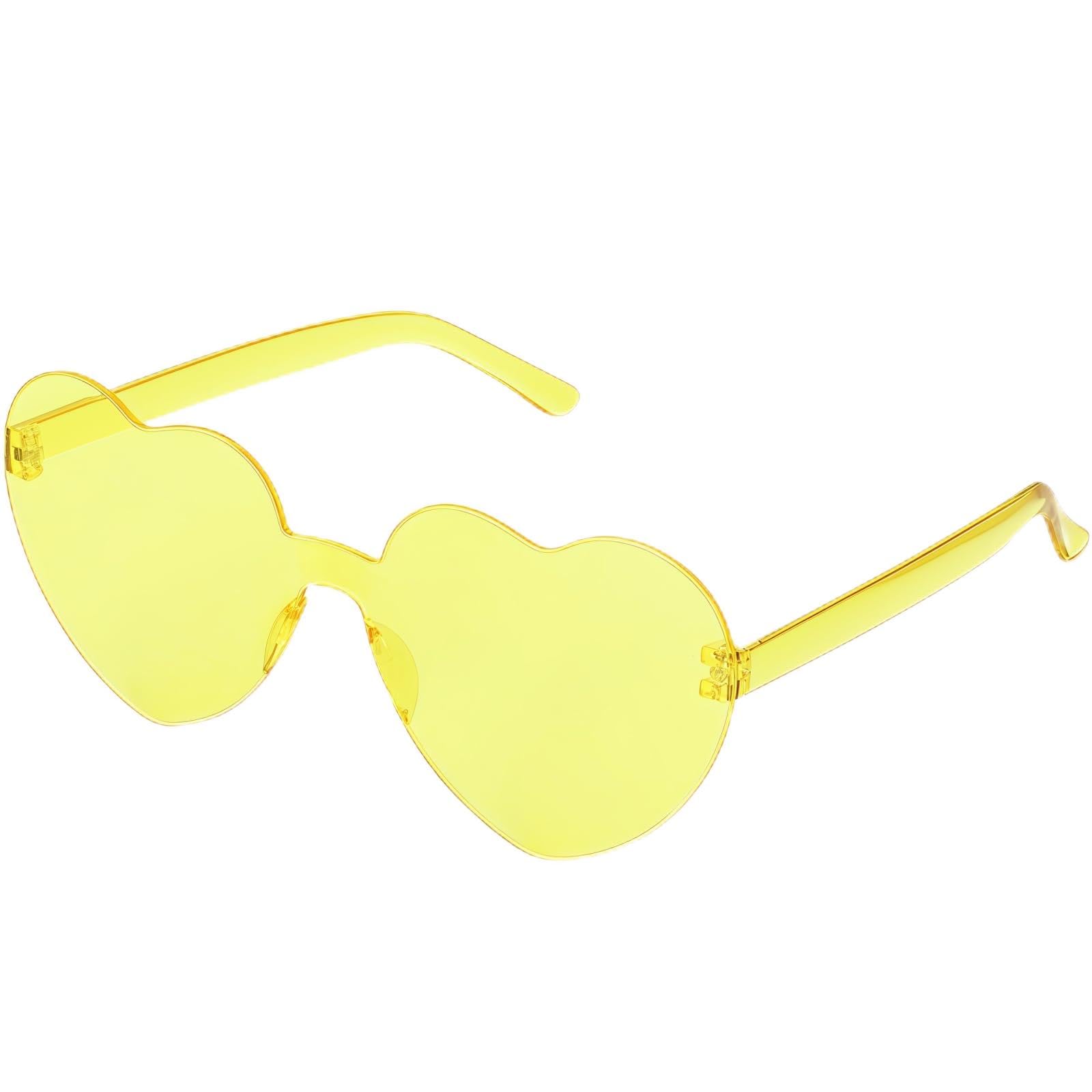 Photo 1 of Virtue morals Heart Shaped Sunglasses for Women, Heart Glasses, Heart Sunglasses, Pale Yellow