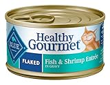 Blue Buffalo Healthy Gourmet Natural Adult Flaked Wet Cat Food, Fish & Shrimp 3-oz cans (Pack of 24)