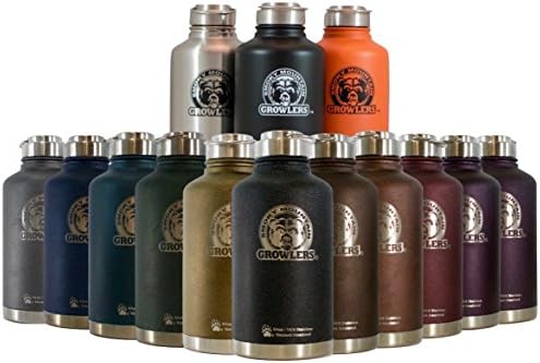 Personalized Smoky Mountain Growlers Insulated Stainless Steel All-in-one 64 oz Water Bottle, Thermos, and Wine or Beer Growler with Stainless Steel Lid (Teal)