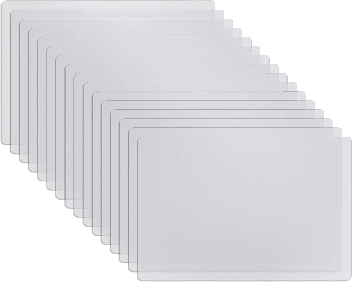 Bekith Pack of 16 Transparent Plastic Place Mats Washable Table Mats Heat Resistant for Dining Table Dining Room Kitchen 40 x 30 cm