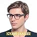 Cyxus Blue Light Blocking Computer Glasses for Anti Eye Strain UV Transparent Lens Black Frame Reading Glass Unisex (Men/Women) (8084T55, Gradient Coffee Brown)