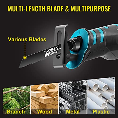 VEVOR Cordless Reciprocating Saw, 18V Max Reciprocating Saw, 1 Battery