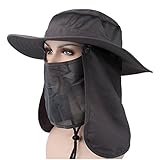 Home Prefer Men's Sun Hat Mesh Bucket Hat Detachable Neck Face Flap Hat Boonie Hat