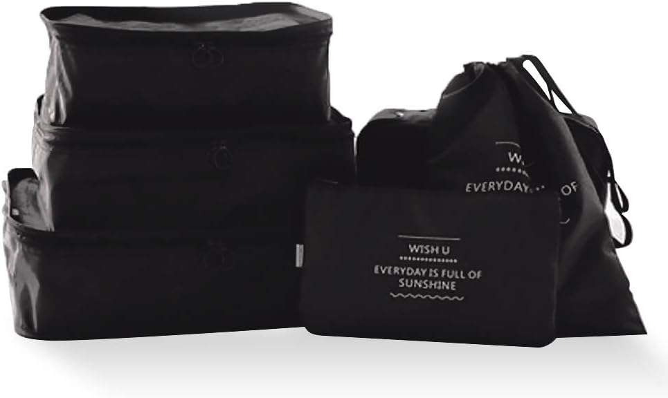 6 Set Packing Cubes,Travel Luggage Organizer-3 Travel Cubes + 3 Pouches