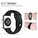MoKo Apple Watch Band Series 1 Series 2, Soft Silicone Replacement Sports Band for 38mm Apple Watch 2015 & 2016 All Models, BLACK (Not fit 42mm Versions)