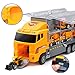 Die-Cast Trucks Engineering Construction Car Toys Fire Engine Truck Toys Gifts Set - Mini Play Vehicles Car Toy in Carrier Truck Play Car Gifts for Toddlers Kids Boys Girls (Construction Truck)