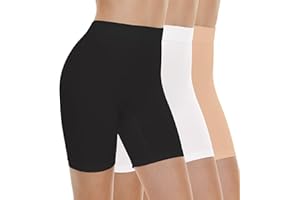 BATHRINS Womens Slip Shorts for Under Dresses, Tummy Control High Waist Seamless Smoothing Yoga Shorts