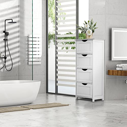 FCH Bathroom Storage Free Standing Wooden Side Floor