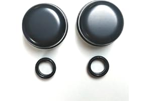 PIRATE MFG Hot Rod Black Valve Cover Breather Caps with Grommets, Pair, for Small or Big Block