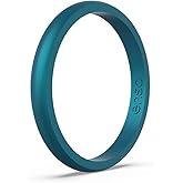 Enso Rings Halo Birthstone Silicone Ring – Minimalist Stackable Wedding Engagement Band – – 2.54mm Wide, 1.5mm Thick