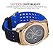 Moretek Sport Watch Bands Quick Release Wrist Strap Silicone Replacement Bands for 20mm 22mm Smart Watch (Black+Blue, 22mm)
