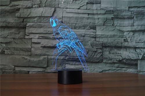 2018 New Bird 3D Illusion Night Light by WUHUHAI, Modern 3D Lamp 7 Colors Changing Touch Switch Table Desk Decoration