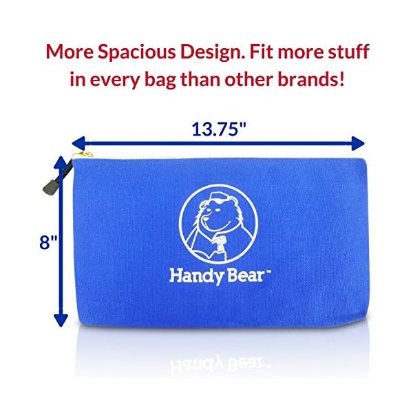 5-Pack of Heavy Duty Canvas Tool Bags with Metal Zipper | More Spacious Design, 13.75" x 8" | Multi Purpose Storage and Organizer Bags - Image 3