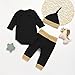 Mikrdoo Christmas Outfit My First New Years 2018 Black Romper Tops + Pants + Hat Clothes Set (0-3 Months, A)