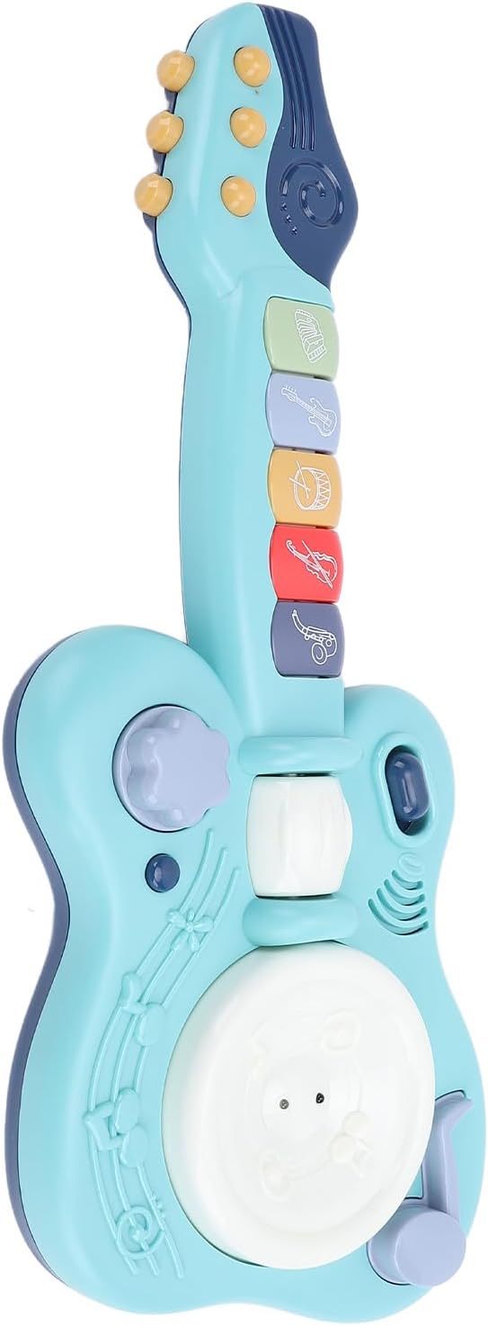 RASTKY Toddler Guitar Toy, Multifunctional Guitar Music Toy, Vibrating Design, Electronic Piano Function, Safe ABS Material, Lightweight and Portable for Fun