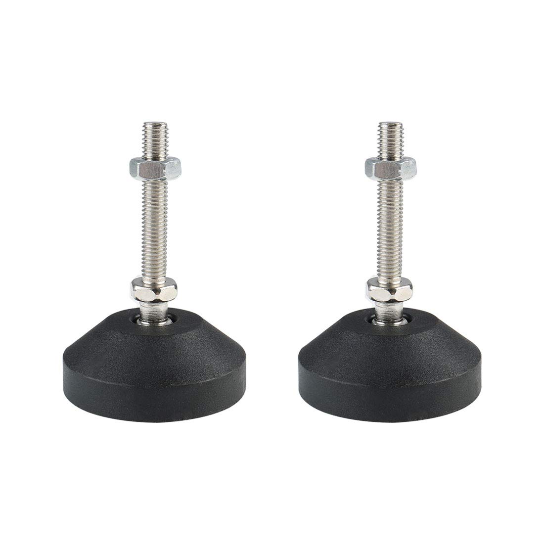 Sourcingmap M8 x 50 x 60mm Machine Leveling Feet Adjustable Leveler Leg Anti-Slip Floor Protector for Factory Shelves 4pcs