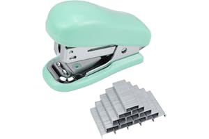 Aacehlh Mini Desktop Stapler Set,20 Sheet Capacity,Includes Built-in Staple Remover and 750PCS No.12 Staples,Small Cute Stapler for Office and School Supplies (Green)