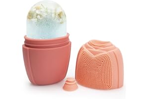 mavere Ice Roller for Face & Eyes, Ice Cube Roller for Face Massage Gua Sha, Silicone Ice Mold for Skin Care Beauty (Pink)