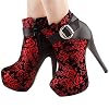 SHOW-STORY-Elegant-Red-Black-The-Plum-Blossom-Buckle-Platform-Stiletto-High-Heels-Ankle-Bootie-BootLF80869