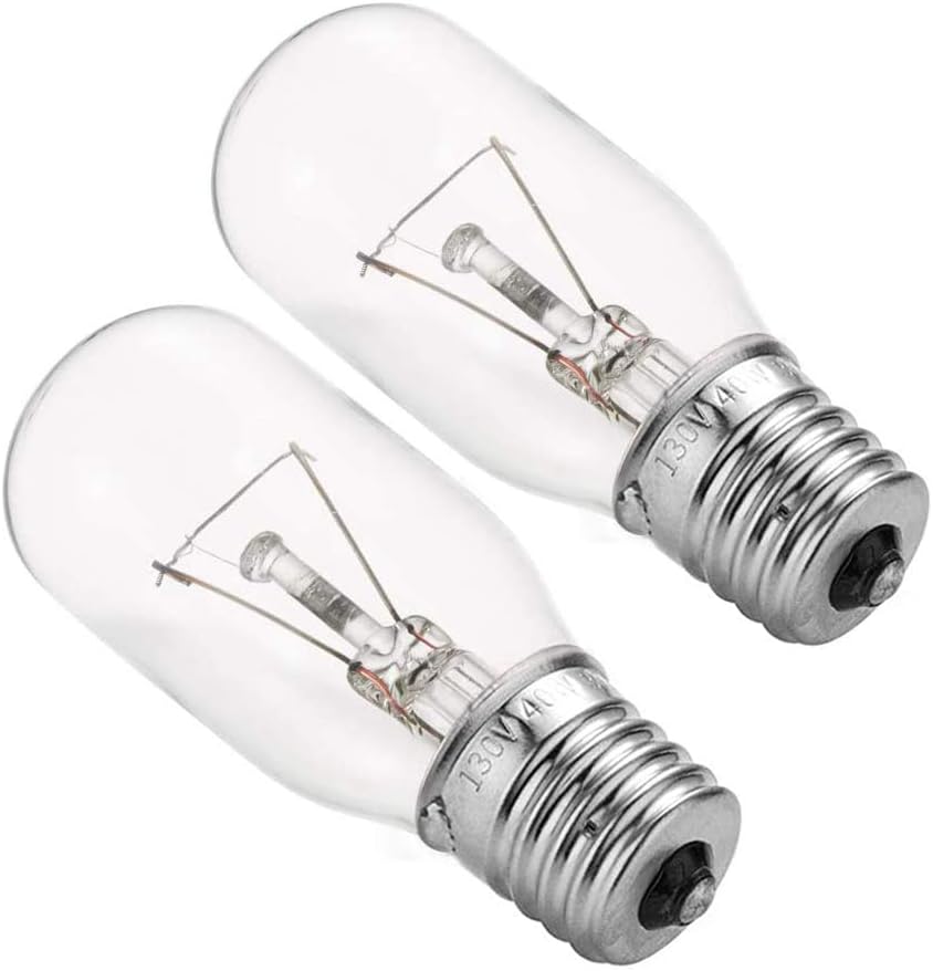 2pcs Microwave Bulb GE WB36X10003-125V 40W Incandescent Lamp Bulbs for Most General Electric, LG, Frigidaire, Kenmore Microwave, Universal Type Replacement E17 Base Socket Applications: Home Improvement