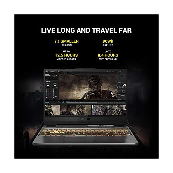 ASUS TUF FA506 144Hz Full HD 15.6" Gaming Laptop (AMD Ryzen 7-4800H, Nvidia GeForce RTX 2060 Graphics, 8GB RAM, 256GB PCIe SSD, Windows 10), Black