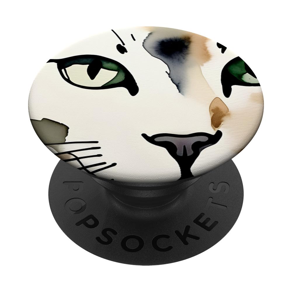 Simple Watercolor Cat Art PopSockets Swappable PopGrip
