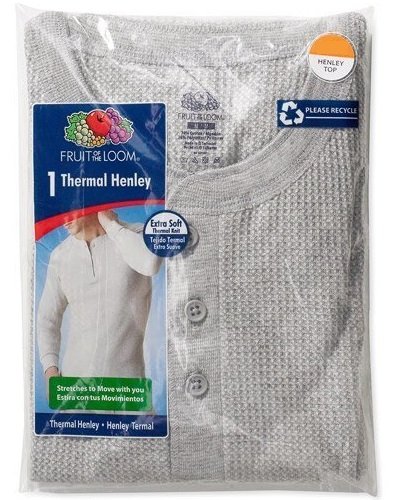 Thermal Henley Top Shirt - Grey 