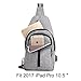 MOSISO Sling Backpack with USB Charging Port, Pure Gray