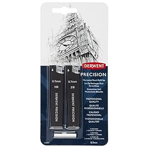 Derwent Precision Mechanical Pencil 0.7 mm Refill Set