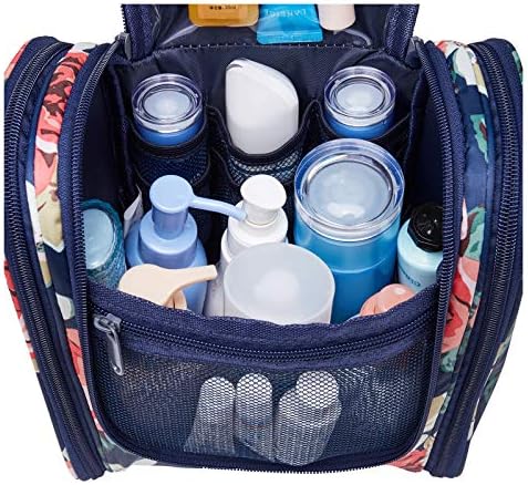 Hanging Travel Toiletry Bag Kit Cosmetic Makeup Organizer for Women and Men (Blue Peony) 3 Hanging Travel Toiletry Bag Kit Cosmetic Makeup Organizer for Women and Men (Blue Peony)
